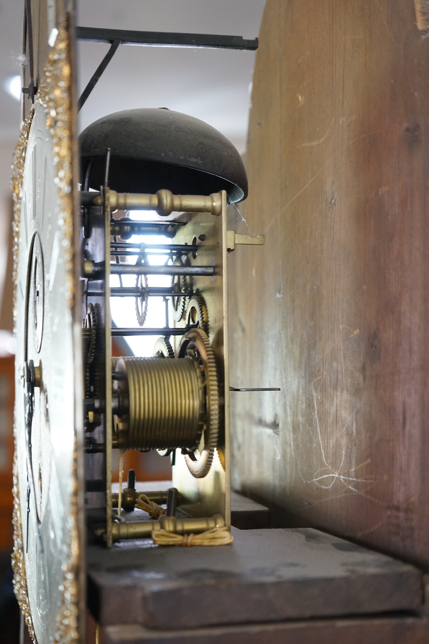 Windmills of London. A George III oak cased eight day longcase clock